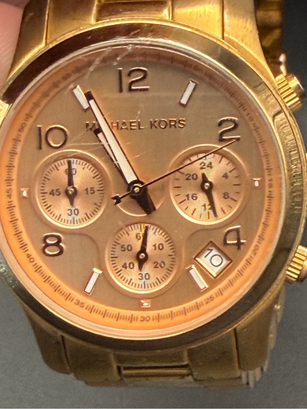 Michael Kors Rose Gold Tone Chronograph Bracelet Watch